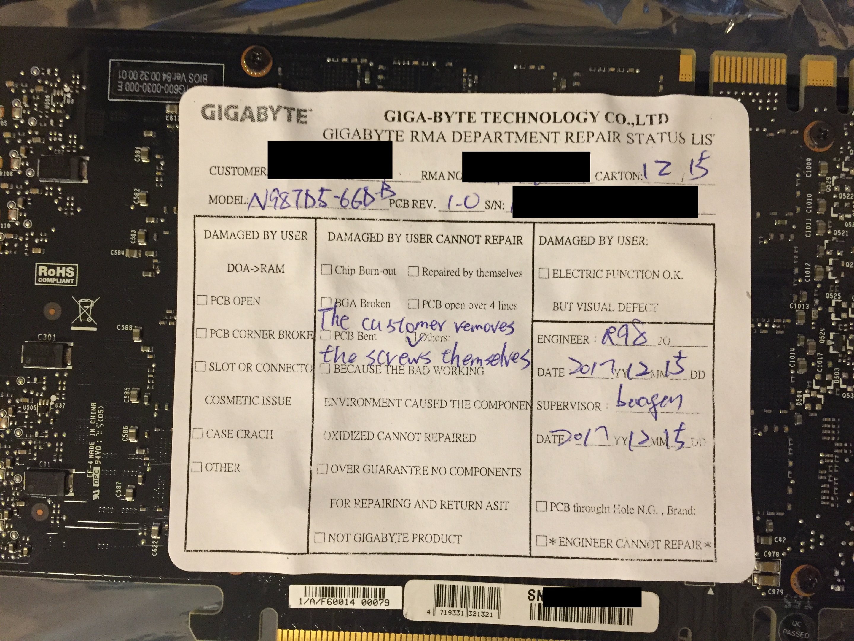 Gigabyte voids my 980 warranty because I removed the screws (and put them back on) | [H]ard|Forum