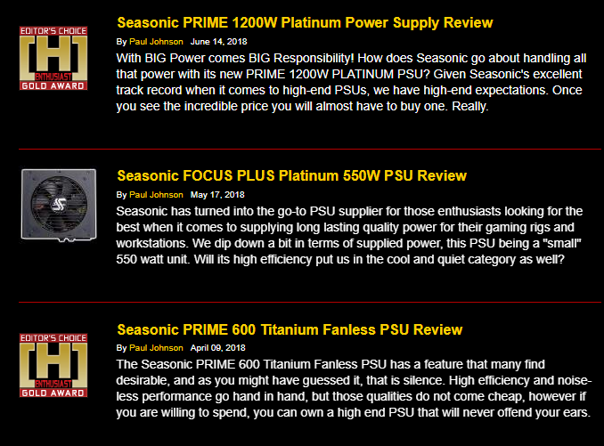 Seasonic Prime 850W Gold Power Supply Review