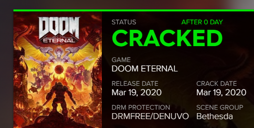 Doom Eternal seemingly sabotaged its own Denuvo anti-piracy tech