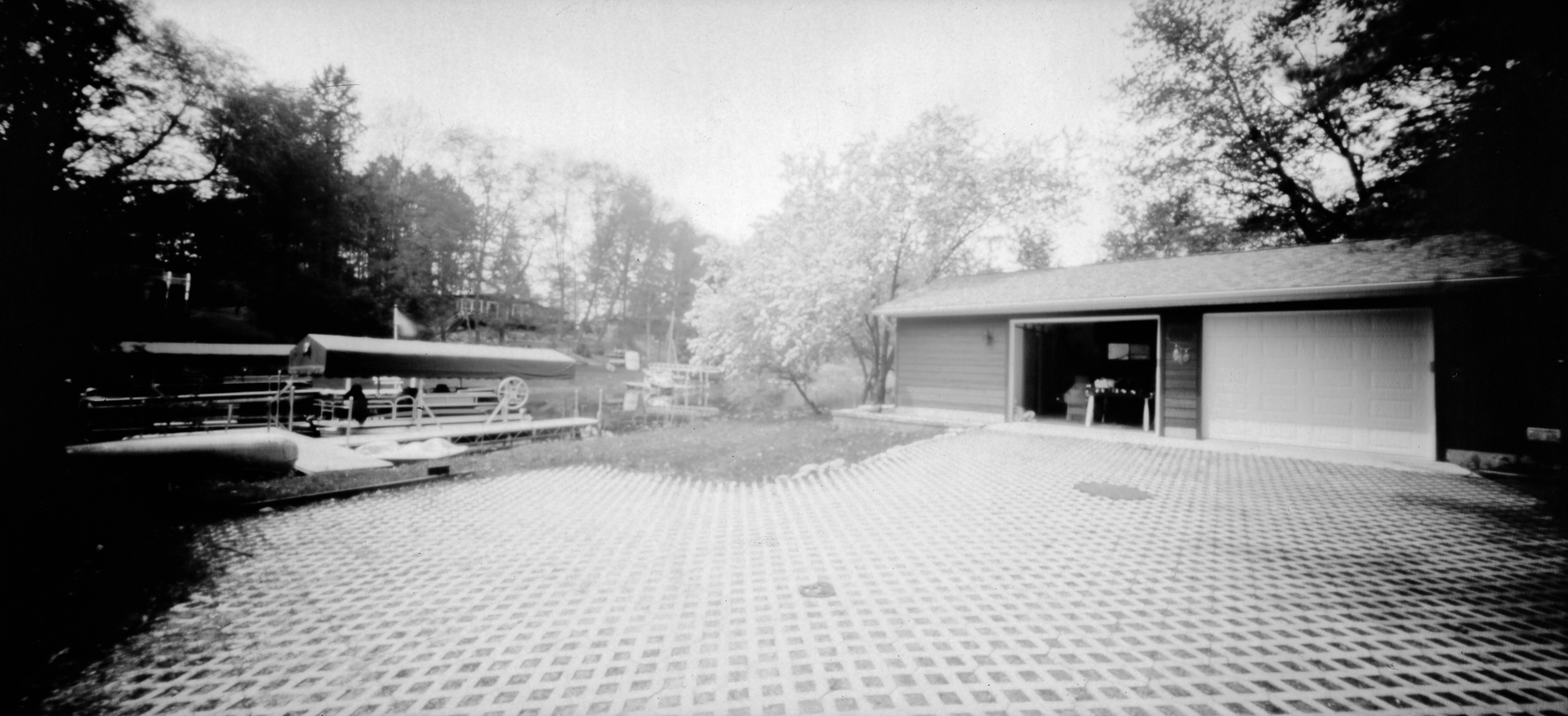 2020-05-24 - Pontoon and Garage - Taken with Holga Wide Pinhole Camera and on Seagull VC-FB pa...jpg
