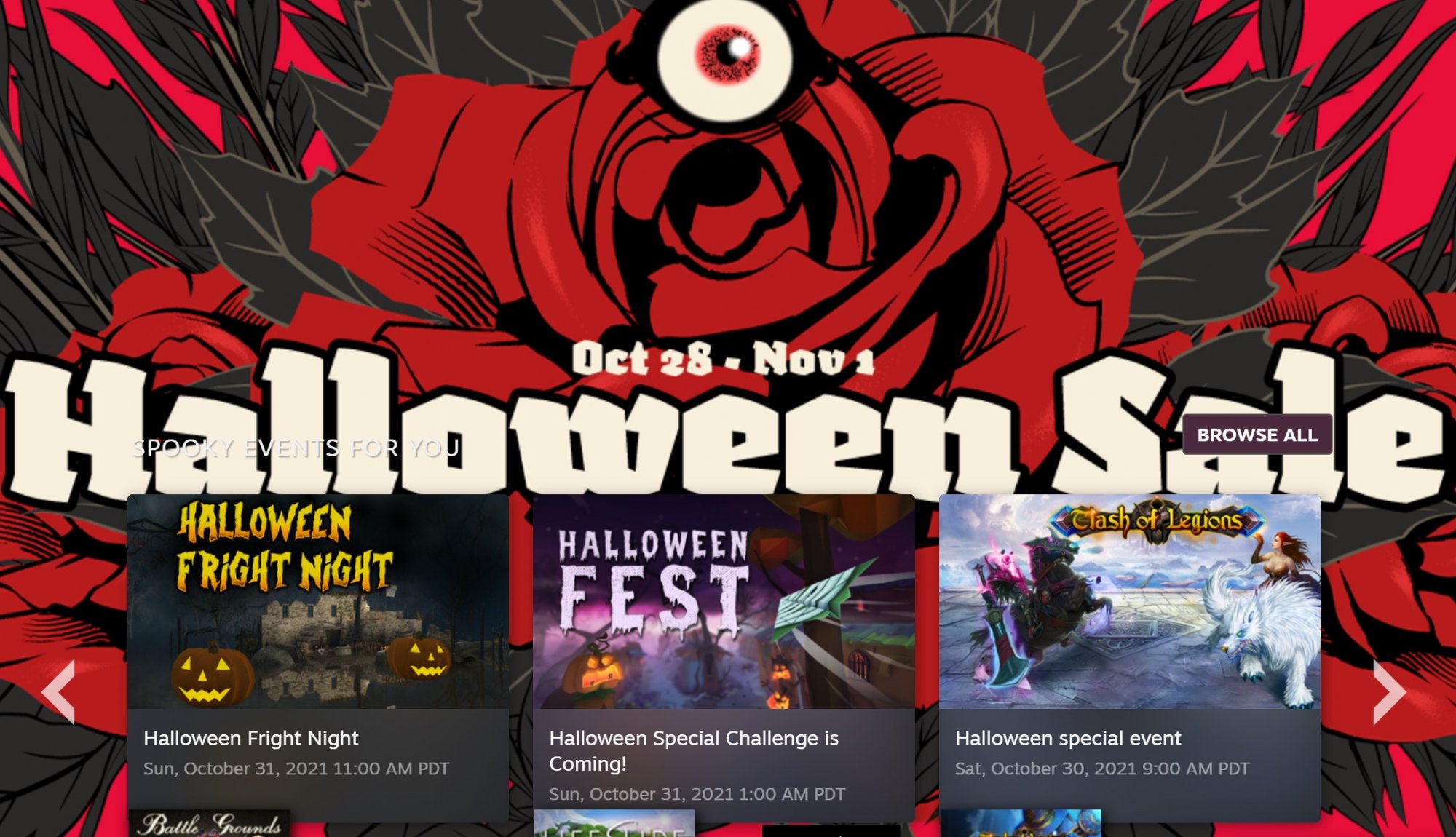 Quando começa a Steam Halloween Sale?