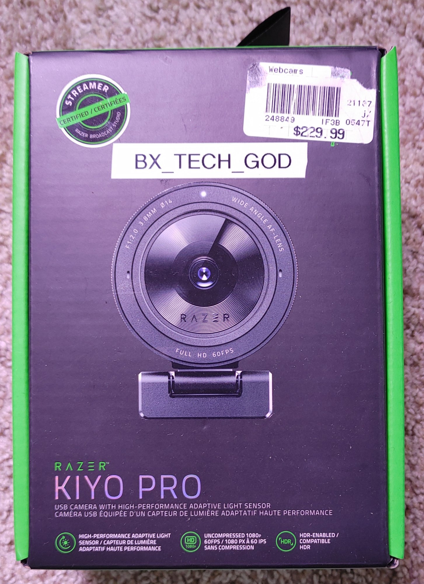  Razer Kiyo Pro Full HD 1080p 60FP Webcam + Seiren V2