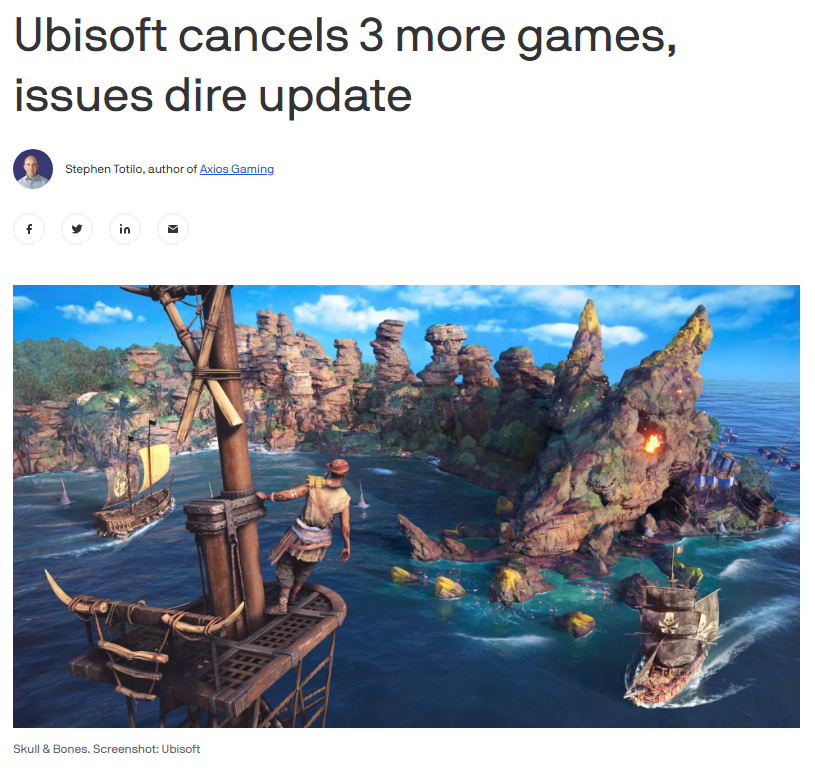 Ubisoft cancels three more games, issues dire update, [H]ard