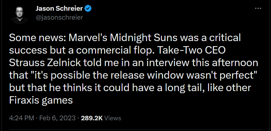 Why Marvel's Midnight Suns Was a 'Commercial Flop,' According to Take-Two  CEO