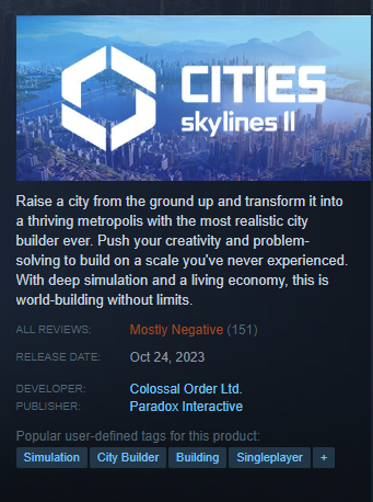Cities: Skylines 2 performance has not achieved the benchmark we  targeted, Paradox admits ahead of launch